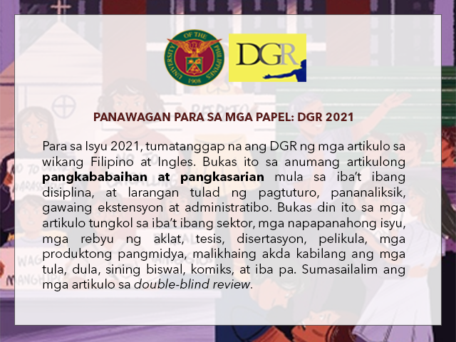 Panawagan para sa Diliman Gender Review Bol. 4, 2021